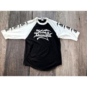 RARE Official King Diamond 2015 Tour Raglan Black White Jersey Shirt Large